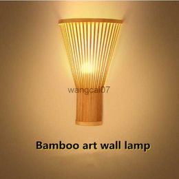 Wall Lamps Japanese style tatami bamboo woven Zen Southeast Asia hotel living room bedroom bedside lamp antique bed and breakfast inn wall HKD230814
