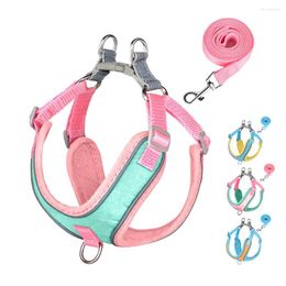 Dog Collars Reflective Pet Harness And Leash Set Adjustable Puppy Vest For Small Medium Dogs Walking Accessories