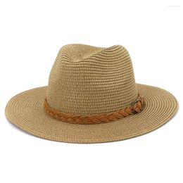 Berets Beach Hat For Men And Women Jazz Sun Protection Outdoor Visor Travel Straw Ladies Gentlemen With Belt