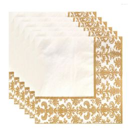 Table Napkin Paper Napkins Cocktail Tissue Gold Tea Golden Party Decorative Disposable Restaurant Printed Daily Use