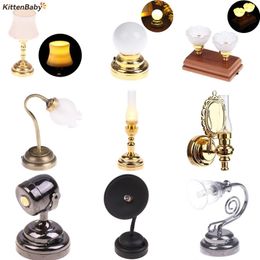 Tools Workshop 1 12 Dollhouse Mini Simulation Stage LED Radium Spotlight Table Lamp Wall Light Model Bedroom Decor Dollhouse Decoration 230812