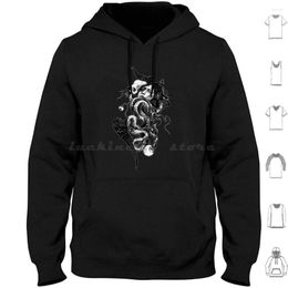 Men's Hoodies Snake Witch Hoodie Cotton Long Sleeve Rotten Fantom Goth Black Dark And White Graphics Skull