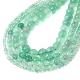Pendant Necklaces 37/45/60/80Pcs/Bag High Quality 4/6/8/10mm Length Approx 38cm Green Fluorite Stone Beads For Jewellery Making DIY