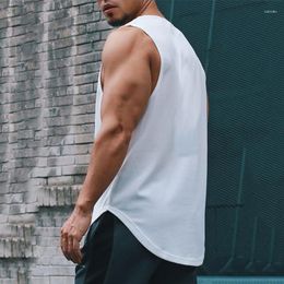 Men's Tank Tops Sports Top Vests Summer Running Fitness Quick Dry Loose Sleeveless Basketball Fashion Casual Solid Colour Male Clothes