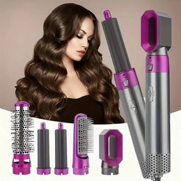 Transform Your Hair with This Multifunctional 5-in-1 Hot Air Comb - Automatic Curling & Straightening for Salon-Quality Results!