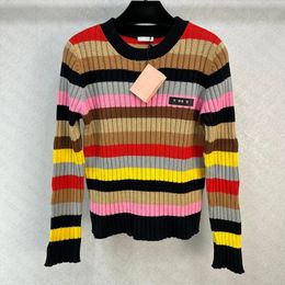 2023 FW Women Sweaters Knits Designer Tops With Letter Pattern Runway Brand Designer Crop Top Wool Multicolor Shirt High End Elasticity Pullover Outwear Knitwear
