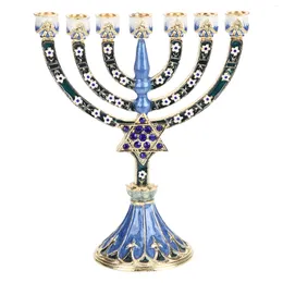 Candle Holders Hanukkah Decoration Desktop Candlestick Metal Holder Room Table Centrepiece Decorative Stand Vintage