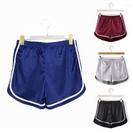 Women's Shorts Women Summer High Waist Yoga Dance Sexy Booty Retro Dolphin Hem Striped Solid Color Gym Workout Running Mini