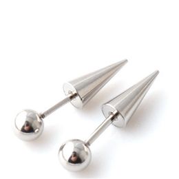 Stud Earrings 6Mm Diameter Round Ball Spike Cone Tip Titanium Steel Men Screw Back Pierced 6 Colors 1878 Q2 Drop Delivery Jewelry Dh6Xq