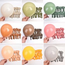 Decoration 100pcs 5/10 inch Green Coffee Brown Cream Beige Balloon Wedding Balloons Bridal Baby Shower Birthday Matte Air