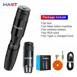 Tattoo Machine Professional Mast Tour Rotary Pen With Wireless Battery Power Permanent Makeup Set For Artist 230814