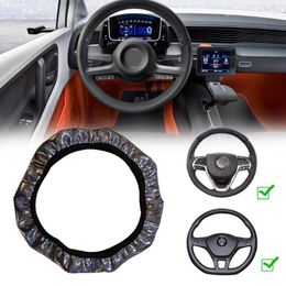 Steering Wheel Covers Car Trim Cover Shining Bling Silver White Pink Black PU Leather Non Slip Breathable Universal 37-38cm Accesso