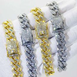 designer bracelet Hip Hop bracelets designer for wome 13mm gold bracelet tennis bracelet Cuban Chain with Diamond Bracelet for Men and Women jewlery designer