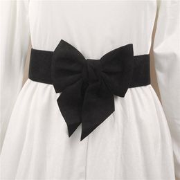 Belts Wide Elastic Belt Women's Bowknot GirdleStretchy Bow For Women Dresses Big Knot Corset Waistband