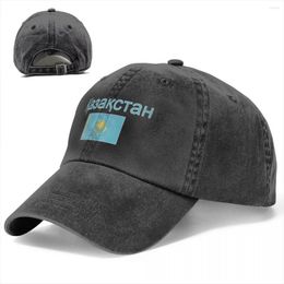 Ball Caps Flag Of Kazakhstan Baseball Unisex Soft Casquette Cap Fashion Denim Hat Vintage Adjustable Dad