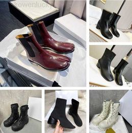 Shoes Maison Mihara Ankle Tabi Boots Designer Four Stitches Decortique Boot Leather Women Margiela Booties Size 35-40