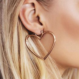 Hoop Earrings Heart For Women Alloy Rose Gold Plated Lightweight Girls Jewelry Gift