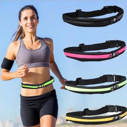 Outdoor Bags Running Waist Pack Gym Double Pocket Waterproof Phone Belt Nylon Casual Small Bag Traveling Cycling Hiking Sport