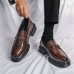 Dress Shoes 2023 Luxury print Le Fou shoes high quality leather fashion men's rubber sole brown casual 230812