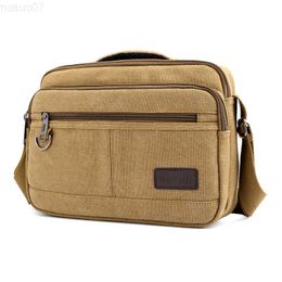 Messenger Bags Retro Canvas Bag Man's Handbag Over His Shoulder Light Outdoor Travel Shoulder Bag Large Capacity Widen Retro Messenger Bag L230814
