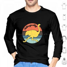 Men's Hoodies Allegedly Ostrich Vintage Distressed Design Classic Hoodie Cotton Long Sleeve