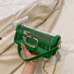 jelly handbag crossbody bag designer bags for women Simple PVC Transparent Messenger Shoulder Bag Chain Underarm Handbags summer bags 230715