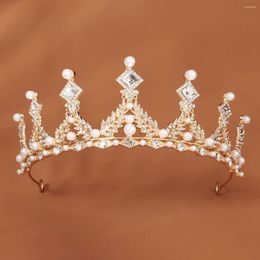 Headpieces Rhinestone Pearl Tiara Wedding Hair Accessories For Women Crystal Bridal Luxury Prom Crown Bride Headpiece Bridesmaid Gift