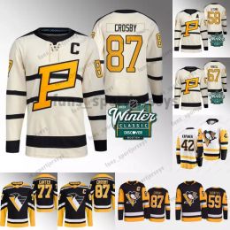 Erik Karlsson Sidney Crosby Penguins Trikot Evgeni Malkin Jake Guentzel Jason Zucker Bryan Rust Kris Letang Casey DeSmith Tristan Jarry 2023 Winter Classic Trikots