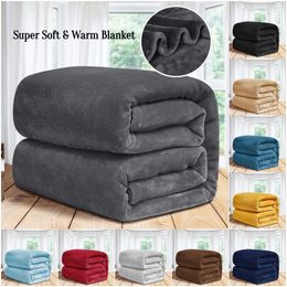 Blankets Bedding Fleece Blanket Queen Size Grey 300GSM Luxury Bed Blanket Anti-Static Fuzzy Soft Faux Fur Blanket Microfiber Throw 230814