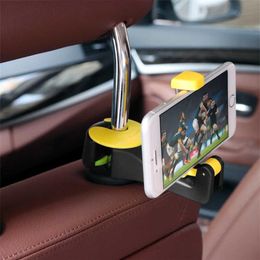 New 2 in 1 Car Headrest Hook with Phone Holder Seat Back Hanger for Bag Handbag Purse Grocery Cloth Foldble Clips Organizer225x