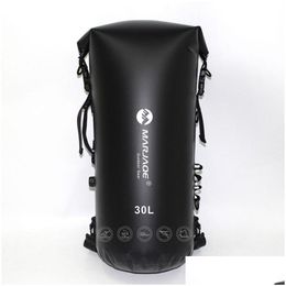 Outdoor Bags 30L Trekking Dry Bag Impermeable Floating Backpack Roll Top Sail Kayak Drypak Motorcycle Drybag Bouy Bike Boat Drysack Dhjgs