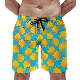 Men's Shorts Watercolour Oranges Gym Bright Fruit Print Cute Beach Custom Surfing Fast Dry Trunks Birthday Gift