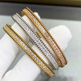 Bangle Luxury High Quality Brand Jewellery 925 Sterling Silver Single Row Zircon Bracelet Women's Simple Fashion Temperament Party Gift 230814