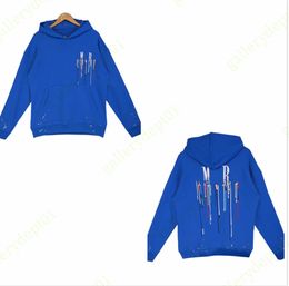 blue mens hoodies Fairy crane auspicious clouds Designer cashew flower full of stars sweatshirts sweaters hoody oversized letter print