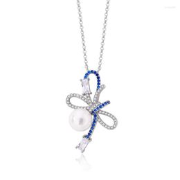 Pendant Necklaces Butterfly Fashion Necklace For Women Micro Set Zircon Shell Bead Versatile Daily Jewelry