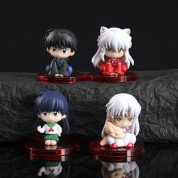 Action Toy Figures 4pcsset Anime Inuyasha Sesshoumaru Q Ver Figure PVC Collection Model Toys For Kids Gift 230814