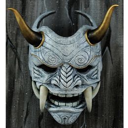 Party Masks Mask Headwear Oni Samurai Cow Devil Grimace Fangs Japanese Cosplay Costume Props Halloween Horror Decor Home Decoration 230814