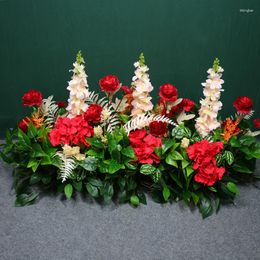 Decorative Flowers Simulated Flower Arrangement: A Long Floral Path Leads To The Placement Of Partitions On Floor