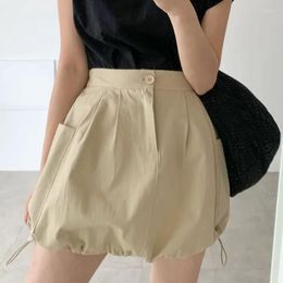 Skirts High Waist Bud Women Summer Pockets Cargo Mini Casual Korean Fashion Bottoms Jupe SK005