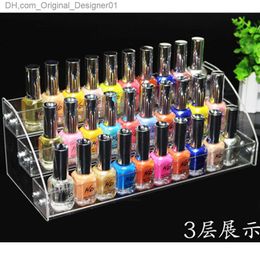 Multi functional transparent acrylic nail polish shelf cosmetics display shelf bracket manual tool storage organizer 3 layers Z230815