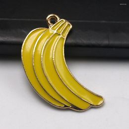 Ball Caps 20pcs Alloy Dripping Banana Bracelet Charms DIY Eardrop Sweater Chain Pendant Accessories (Yellow)