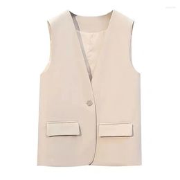 Women's Vests LinerThin Vest Women Short Wear All-Match 2023 Spring Autumn Slim Female Thin Jacket Cardigan Black A