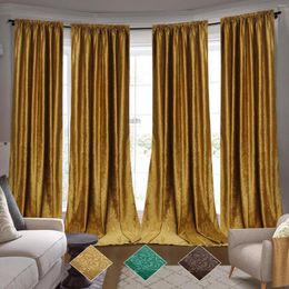 Curtain Luxury Crushed Velvet Blackout Curtains Thick Window Drapes Living Room Thermal Insulated Morocco Heavy Multi Heading