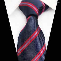 Bow Ties Classic Men Business Formal Wedding Tie 8cm Stripe Neck Fashion Shirt Dress Accessories Man Jacquard Woven Wide Neckties