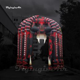 Scary Bloody Halloween Arch Large Inflatable Skull Archway Air Blow Up Skeleton Gate For Entrance Door Decoration