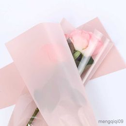 Gift Wrap 50pcs 45cm Florist Plastic Flower Packaging Bags Single Rose Bags Flowers Wrapping Paper Valentine's day Roses Bag R230814