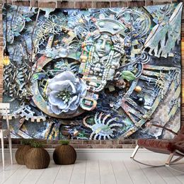 Tapestries Art 3d Carved Tapestry Hippie Character Lllustration Wall Hanging Room Dormitory Decor