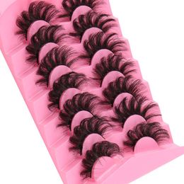 Thick Curled False Eyelashes Fluffy Wispy Handmade Reusable Multilayer Mink Lashes Extensions Naturally Soft & Vivid Full Strip Lash