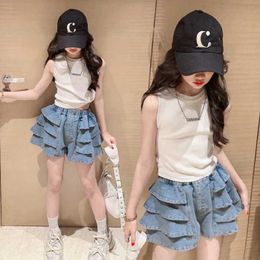 Clothing Sets Girls' summer outfit set children's top and bottom Suit years old teen student clothing Style Kids Outdoor Clothing