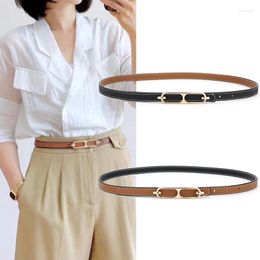 Belts Reversible 14mm For Women Girls Fashion Waist Belt Cowhide Leather Metal Buckle Pin Leisure Dress Jeans Waistband